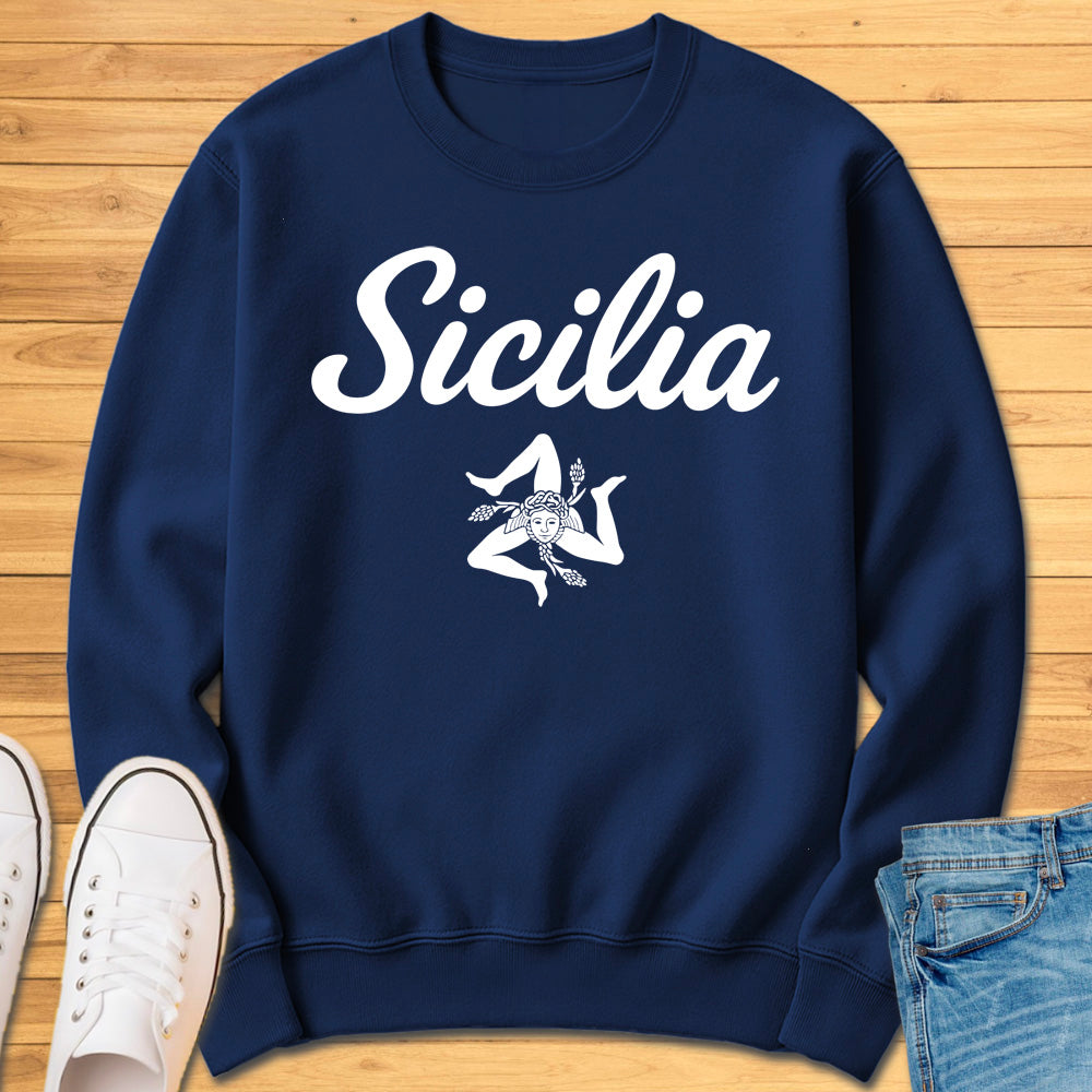 Sicilia Cursive Trinacria Sweatshirt