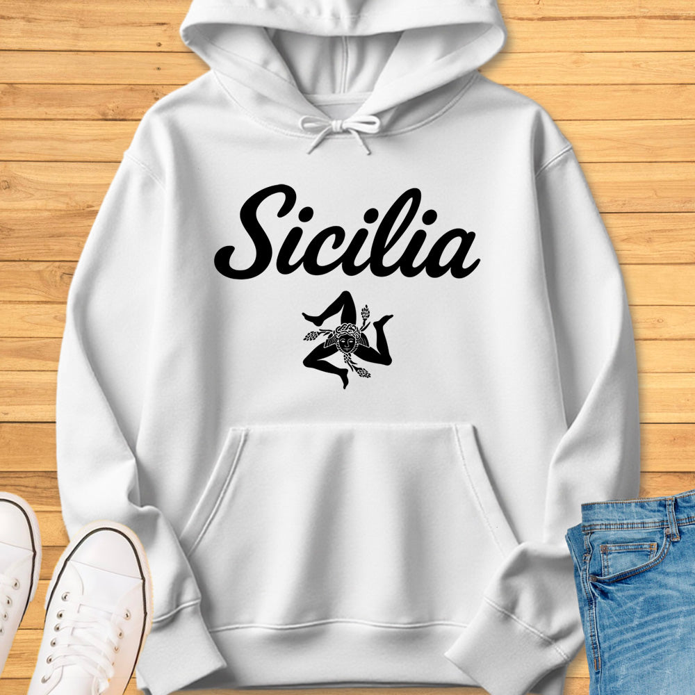 Sicilia Cursive Trinacria Hoodie